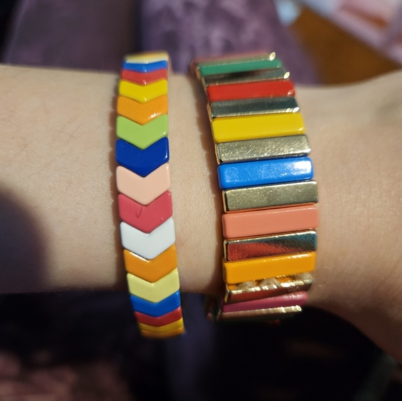 Set Of Two Colorful Stretchy Bracelets - Picture 4 of 4